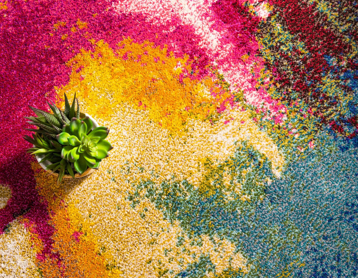 Unique Loom Estrella Collection Colorful, Abstract, Watercolor, Modern, Eclectic Area Rug (5' 0 x 8' 0 Rectangular, Multi/Beige)