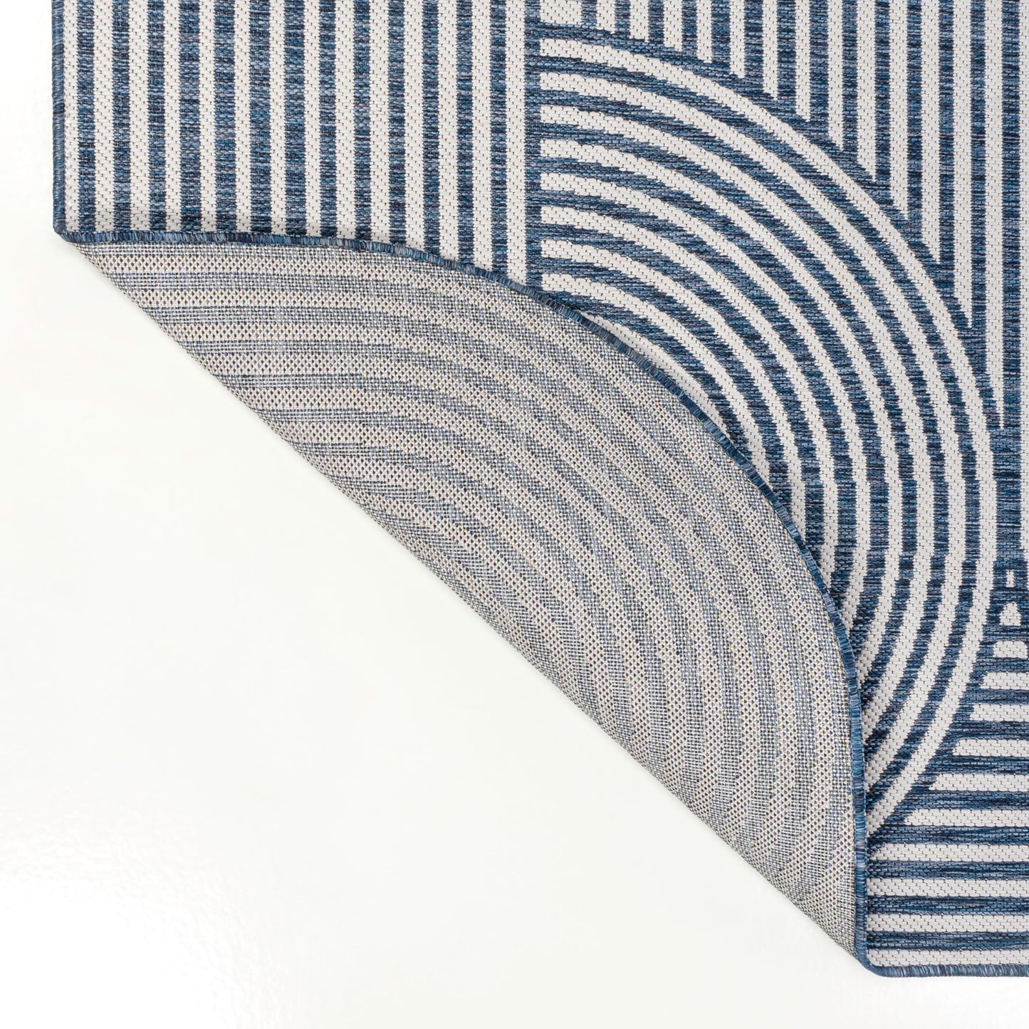 JONATHAN Y Geometric Arch Stripe Indoor Outdoor Area Rug 5X8 Cream/Navy, Margot Modern for Backyard, Patio, Porch, Easy-Cleaning, High Traffic, Pet-Friendly, Non-Shedding (SHP201C-5)