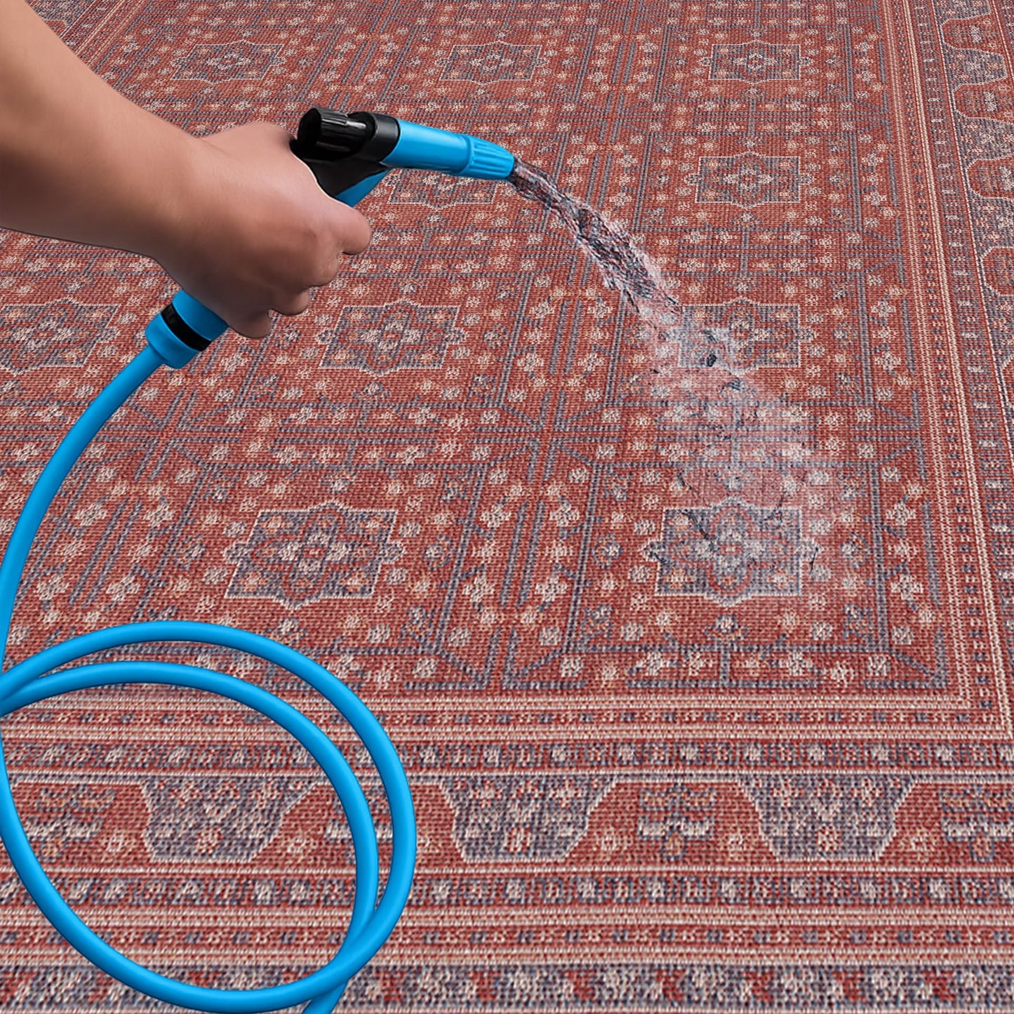 Loom&Crate 8x10 Outdoor Rug - Pet & Kid Friendly, Versatile for Patio, Deck, Backyard, Indoor & Outdoor Areas, Size: 7'7" x 10'