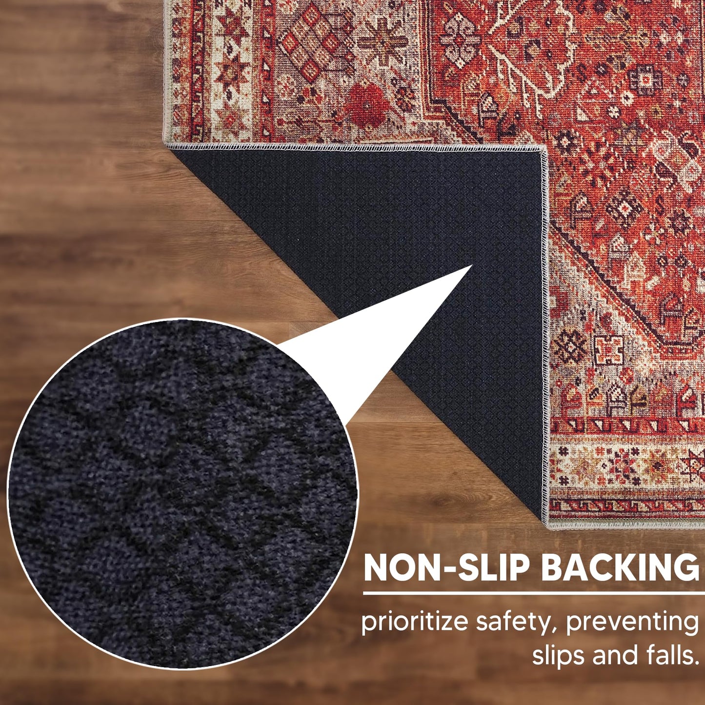 Keen Home Design 30"x120" Rug - Machine Washable Runner Rug with Non-Slip Backing, Ideal for Hallway, Entryway, Kitchen, Laundry Room - Vintage, Easy Clean, Durable, Low Pile - (2'6" x 10')