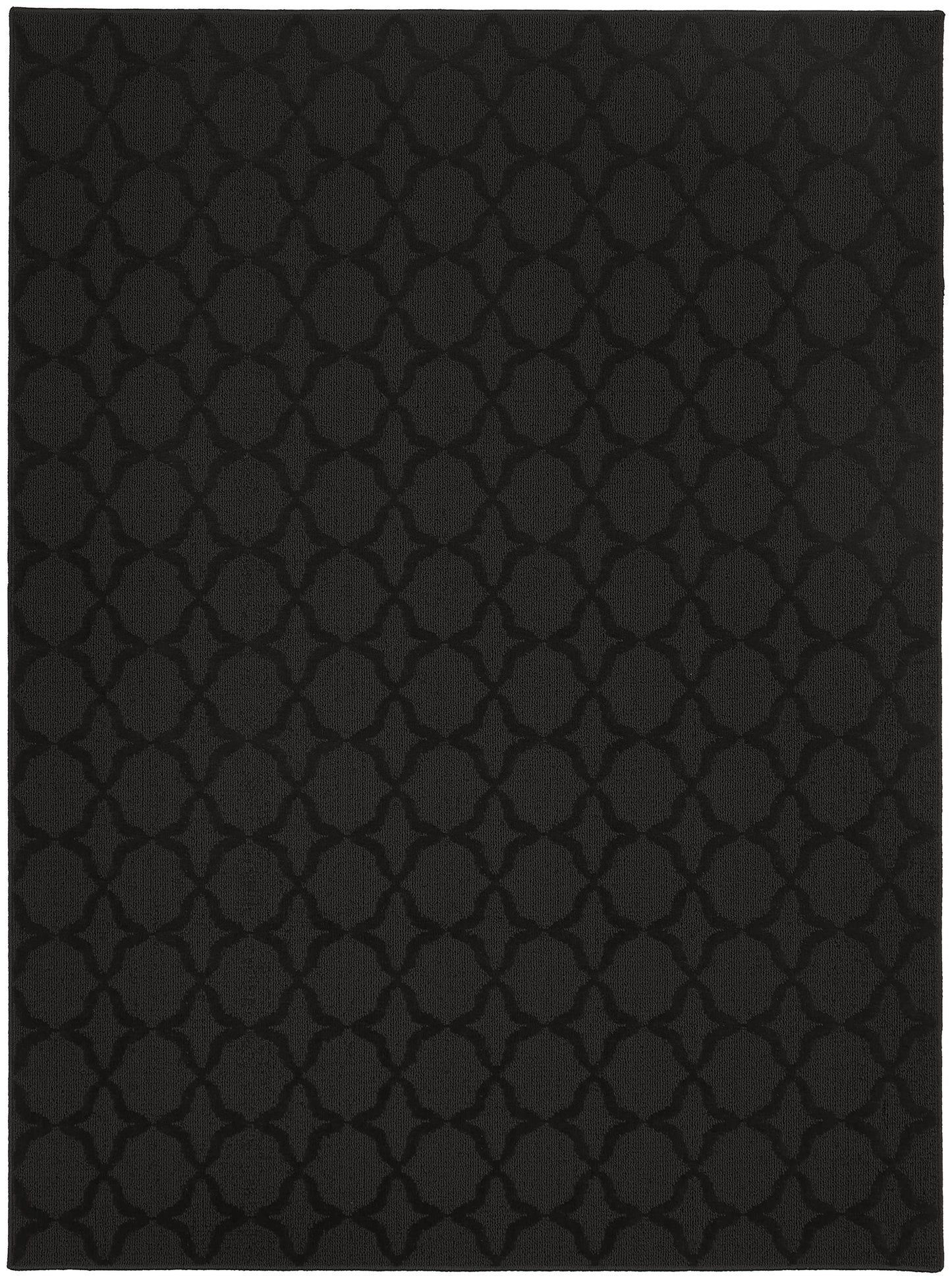 Garland Rug Sparta Non Slip Polypropylene 6 Ft. X 9 Ft. Black Area Rug- Ideal for Living Rooms & Hallways, Stylish & Durable for High-Traffic Areas