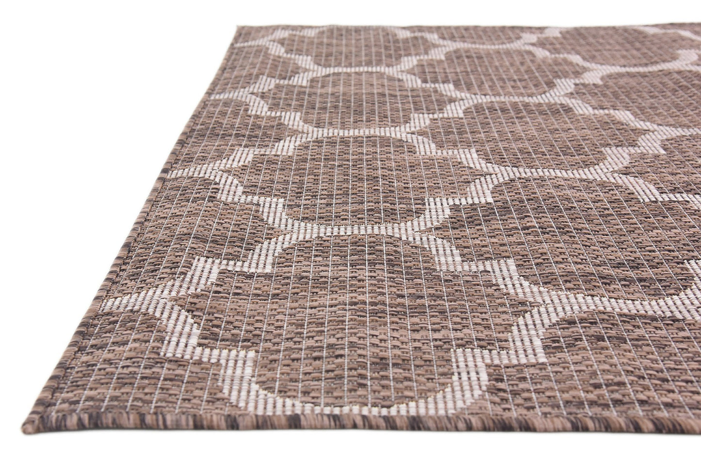 Unique Loom Outdoor Trellis Collection Area Rug (4' 1" x 6' 1" Rectangle, Brown/ Ivory)