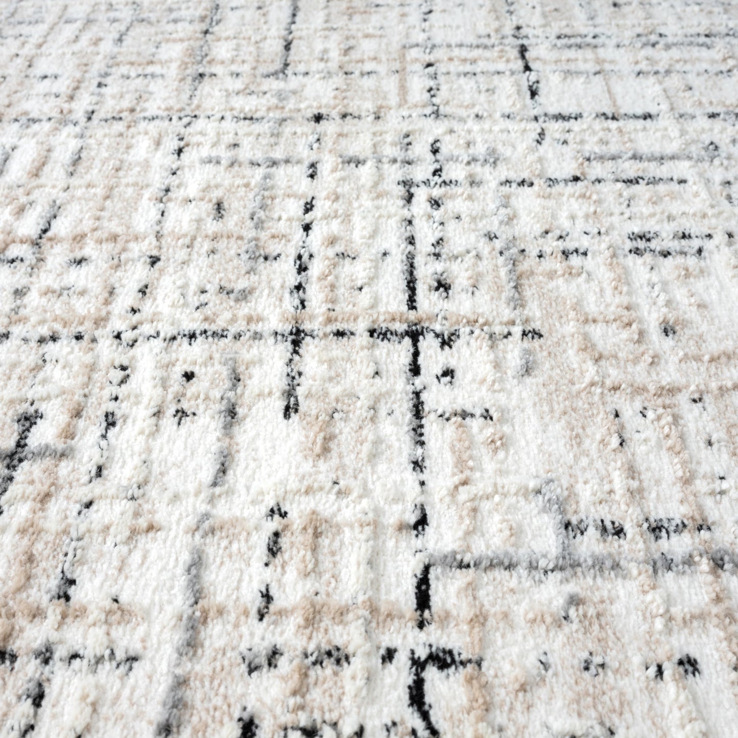 Abani Grey Area Rug for Living Room, Bedroom - Crosshatch Pattern- 5' x 8' -Durable & Easy to Clean