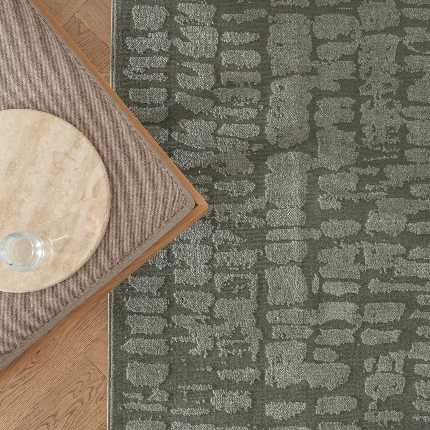 Revival Rugs Reverb 5'x8' Area Rugs for Living Room Bedroom Dining Room - Washable, Oeko-TEX Certified, Modern, Green