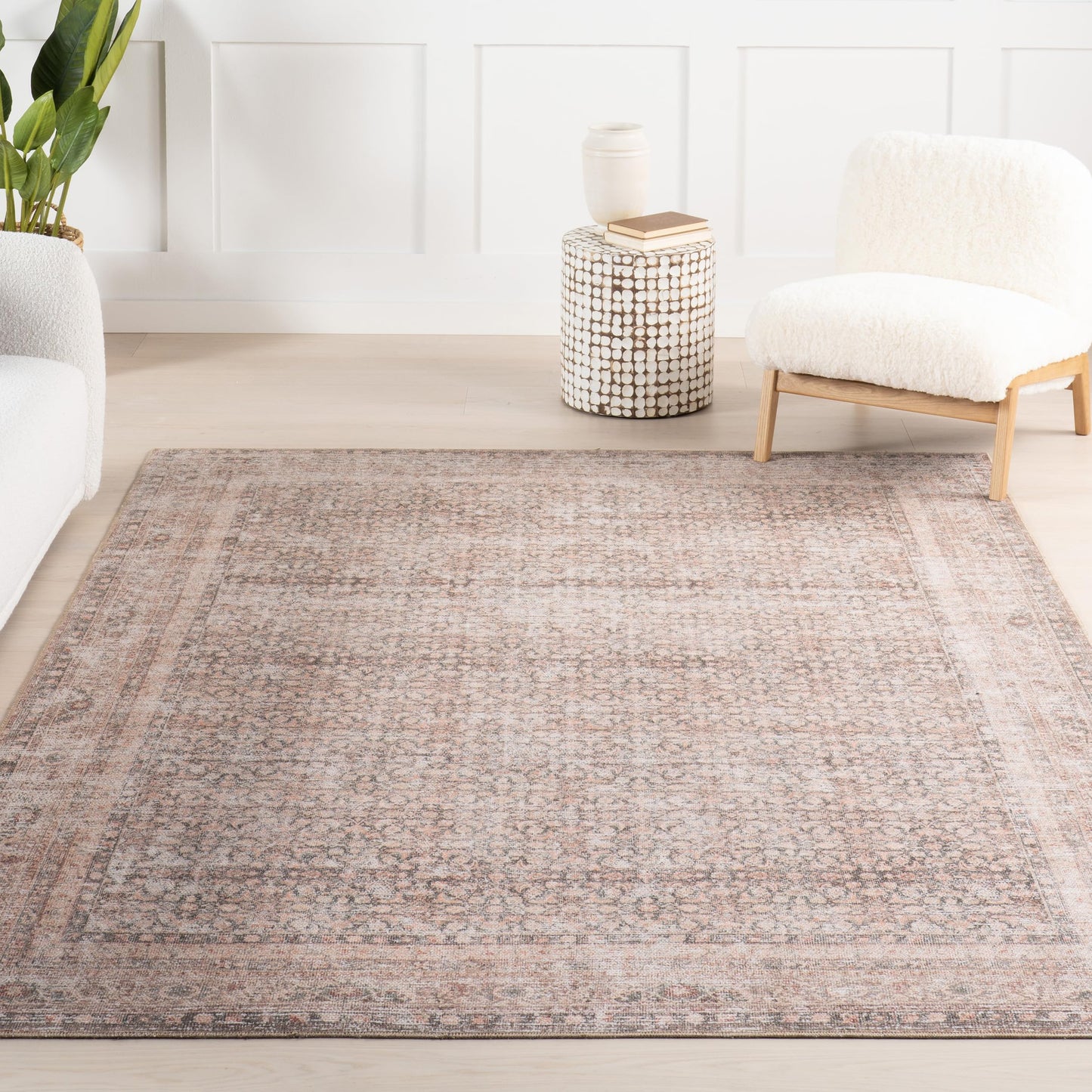 Nuloom Hillstone Collection Olene Light Brown/Brown, 2'8" x 8', Vintage Medallion, Soft and Cozy, High Traffic, Stain Resistant, Easy Clean, Durable Area Rug for Bedroom, Living Room, Dining, Foyer