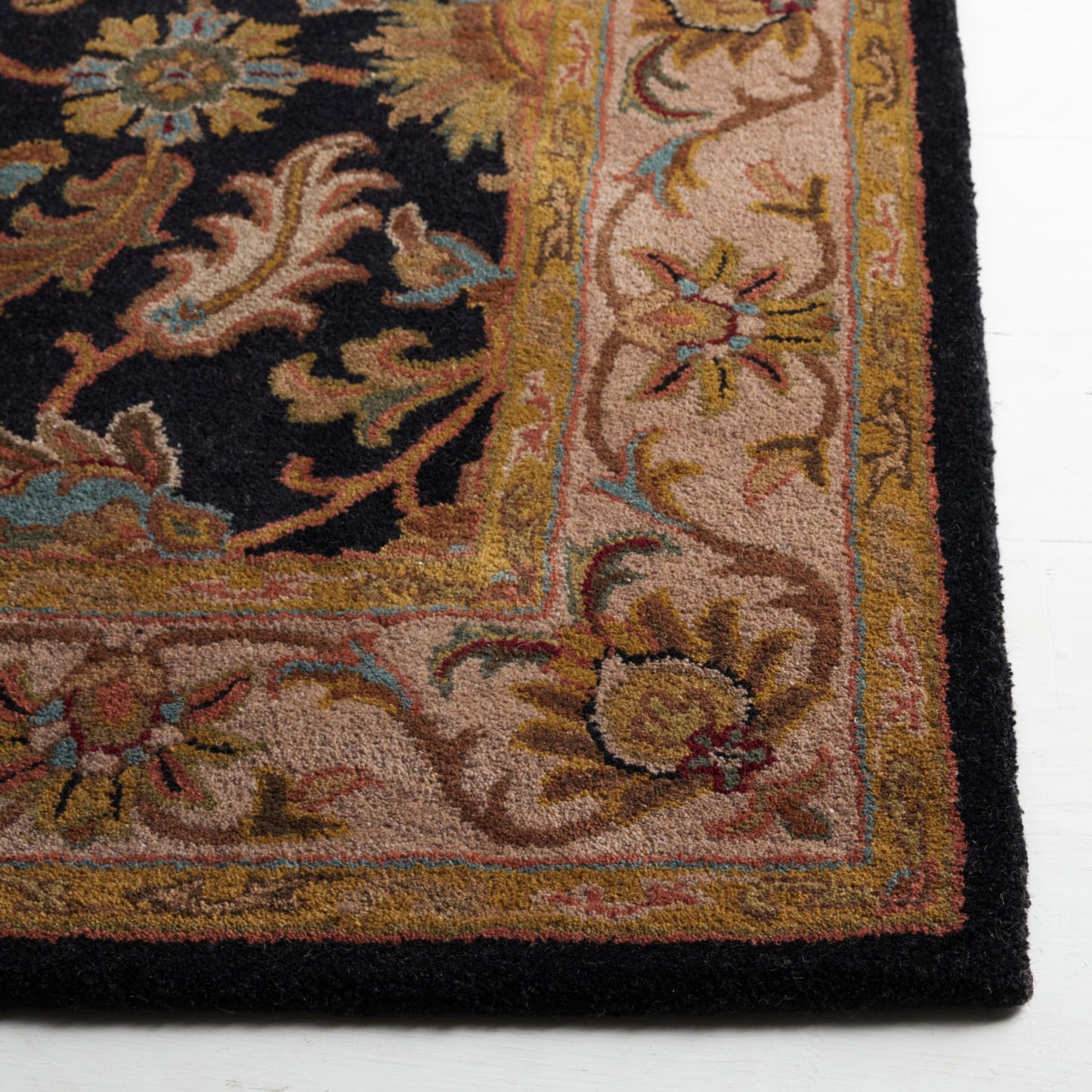 SAFAVIEH Heritage Collection Area Rug - 9'6" x 13'6", Black & Beige, Handmade Traditional Oriental Wool, Ideal for High Traffic Areas in Living Room, Bedroom (HG628B)