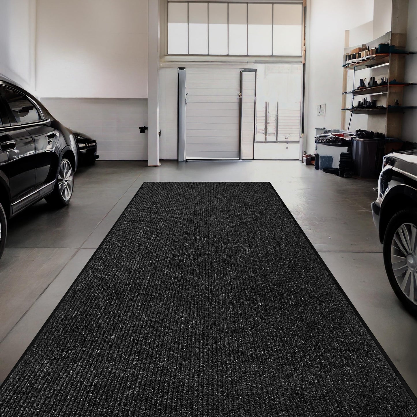 Commercial Door Mat 4'x6' Black, Heavy Duty Industrial Floor Mat for High Traffic Areas, Nonslip Rubber Backing, Large Door Mat for Indoor Entrance or Business Entryway.