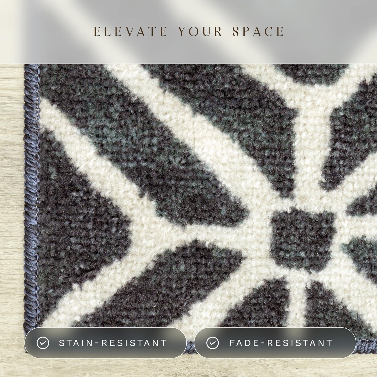 Maples Rugs Moderna Geometric Area Rugs – Made in USA – Washable, Non Slip Indoor Carpet for Entryway, Foyer, Kitchen, and Bathroom, 20" x 34", Dark Blue
