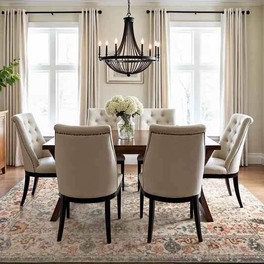 nuLOOM Performance Oriental Style Area Rug, Vintage Design, Durable, Easy to Clean, Lenore Beige, 7' x 9'
