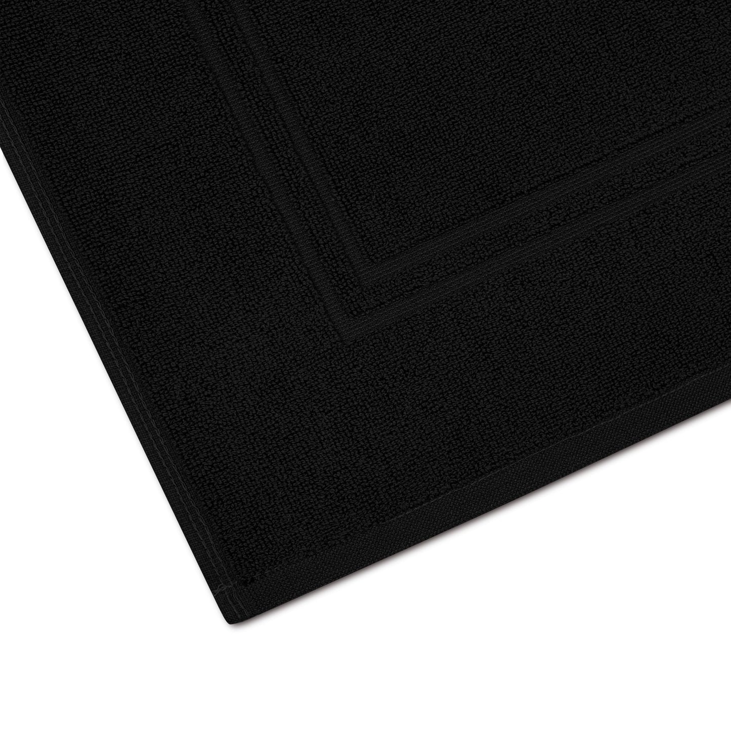 Tens Towels Pack of 2 Bath Mats 100% Cotton, 20 x 32 Inches, Super Absorbent, Hotel Quality Premium Floor Towels, Luxurious, Soft & Quick Dry, Not a Bathroom Rug, Black