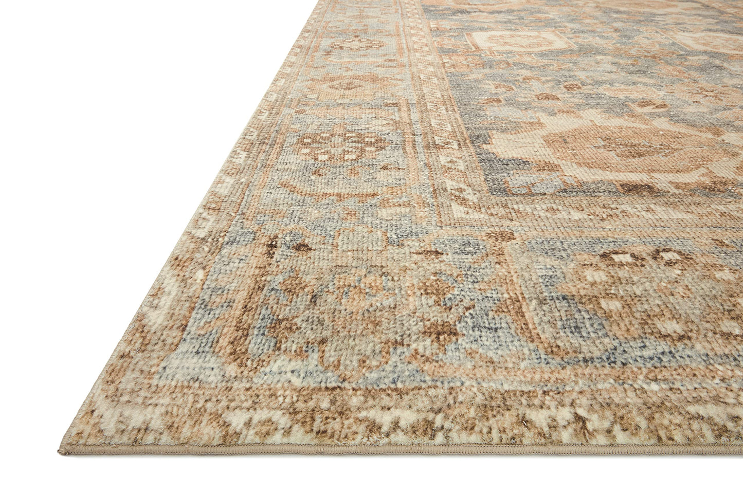 Loloi Margot Collection MAT-03 Ocean/Spice 2'-6" x 9'-6" Runner Rug feat. CloudPile, No-Shed Easy Clean Large Patterned Area Rug for Living Room, Bedroom, Dining Area