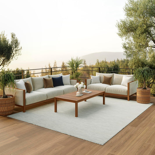 Nourison Home Positano Indoor-Outdoor Light Grey 8' x 10' Area Rug, Easy Cleaning, Non Shedding, Bed Room, Living Room, Dining Room, Backyard, Deck, Patio (8x10)