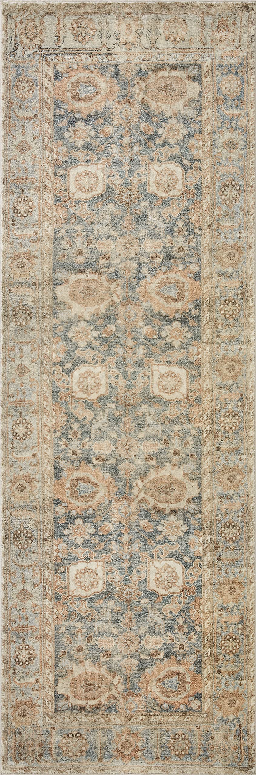Loloi Margot Collection MAT-03 Ocean/Spice 2'-6" x 9'-6" Runner Rug feat. CloudPile, No-Shed Easy Clean Large Patterned Area Rug for Living Room, Bedroom, Dining Area