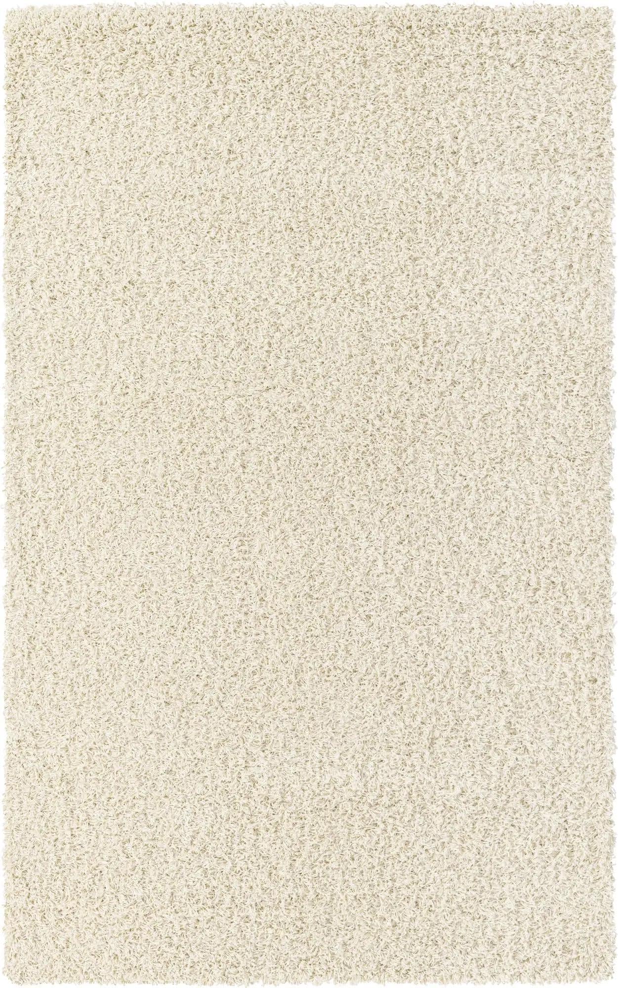 Unique Loom Solid Shag Collection Area Rug (5' 1" x 8' Rectangle Pure Ivory)