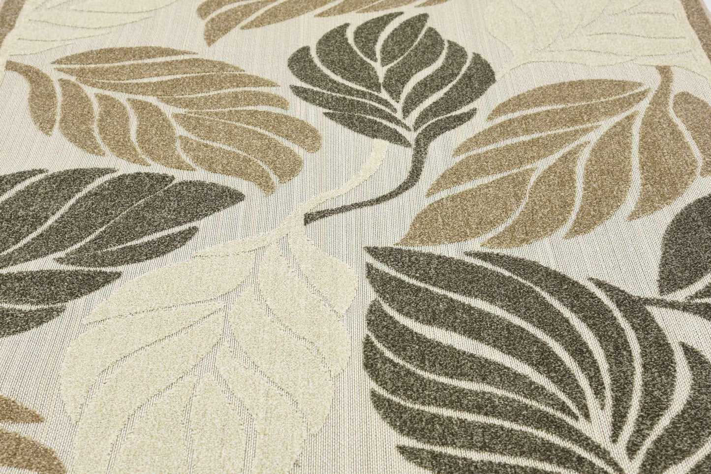Unique Loom Outdoor Botanical Collection Area Rug - Augusta (5' 1" x 8' Rectangle, Beige/ Ivory)