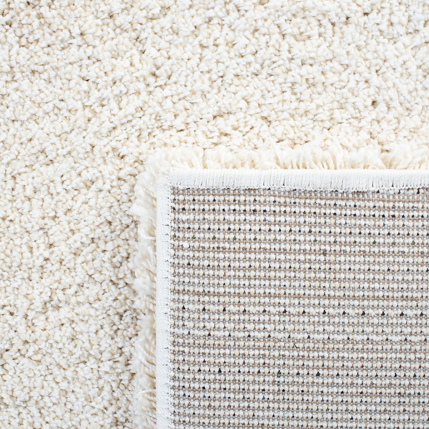SAFAVIEH Milan Shag Collection Area Rug - 6' x 9', Ivory, Solid Design, Non-Shedding & Easy to Clean, Plush Thick Pile, Ideal for Living Room, Bedroom (SG180-1212)