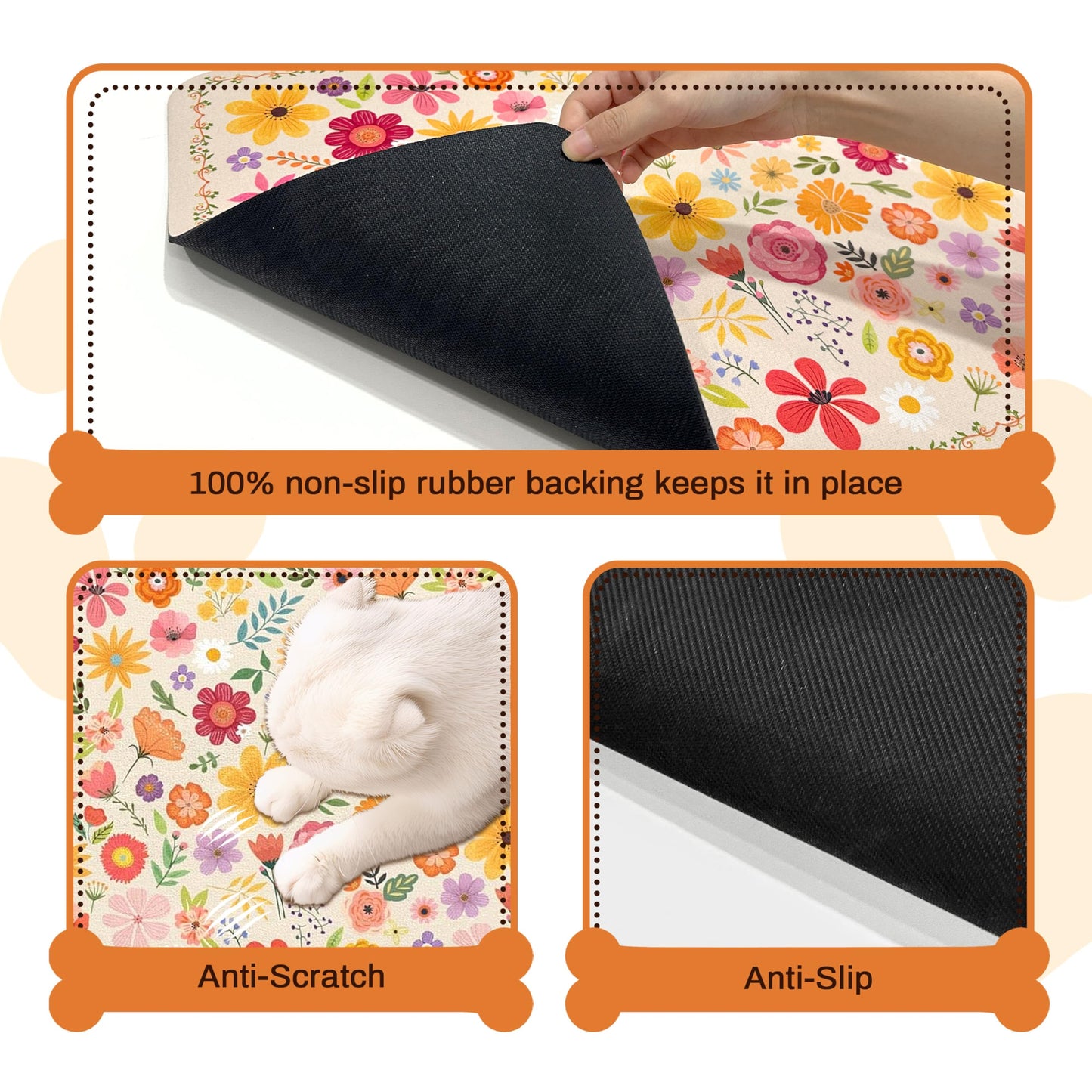 Pet Feeding Mat for Floors Waterproof Dog Mat for Food and Water Absorbent Quick Dry Non Slip mat for Cat Bowls
