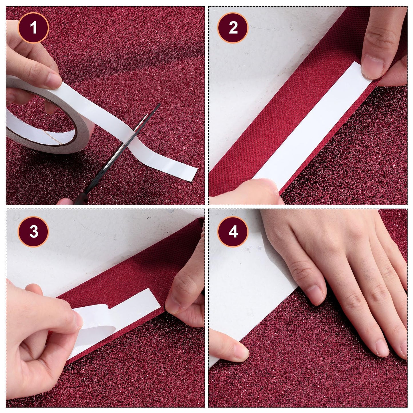Tatuo Carpet Runner 2.46 x 16.4 Feet Runway Rug 55 GSM Thickness with Carpet Tape for Prom Wedding Outdoor Indoor Hallway Film Festival Party Rug(Dark Wine Red)