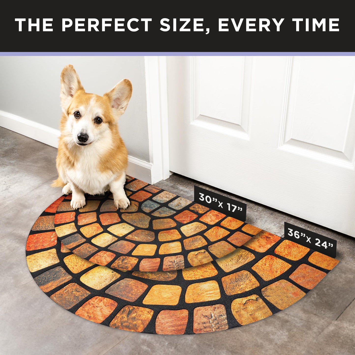 ubdyo Unique Design Door mat - Low Pile Front Doormat Outside Entrance for Efficient Dirt Trapping - All Weather Front Door Mat Indoor Entrance - Anti Slip Welcome Matt Outdoor - (36" x 24", Orange)
