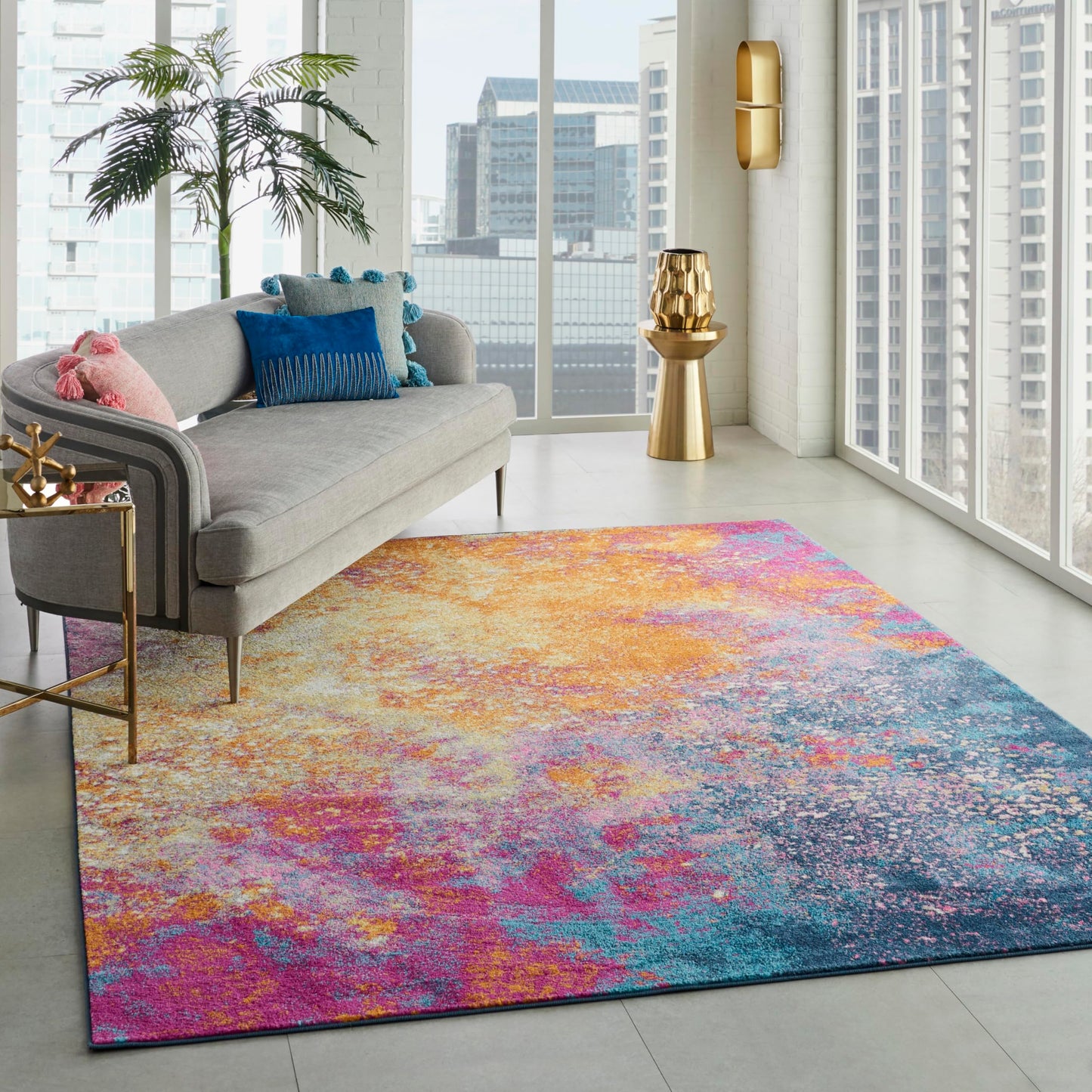 Nourison Home Passion 9' x 12' Multicolor Fabric Modern Area Rug (9' x 12')