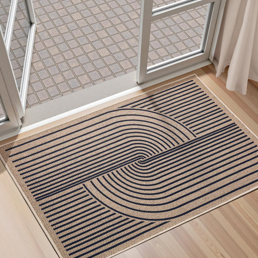 EDIMENS Rainbow Easy Jute Rug Entryway Rug, 2x3 Front Door Mat Small Entryway Non-Slip Washable Area Rug, Farmhouse Low Pile Indoor Outdoor Doormat for Entrance Entry Porch Doorway