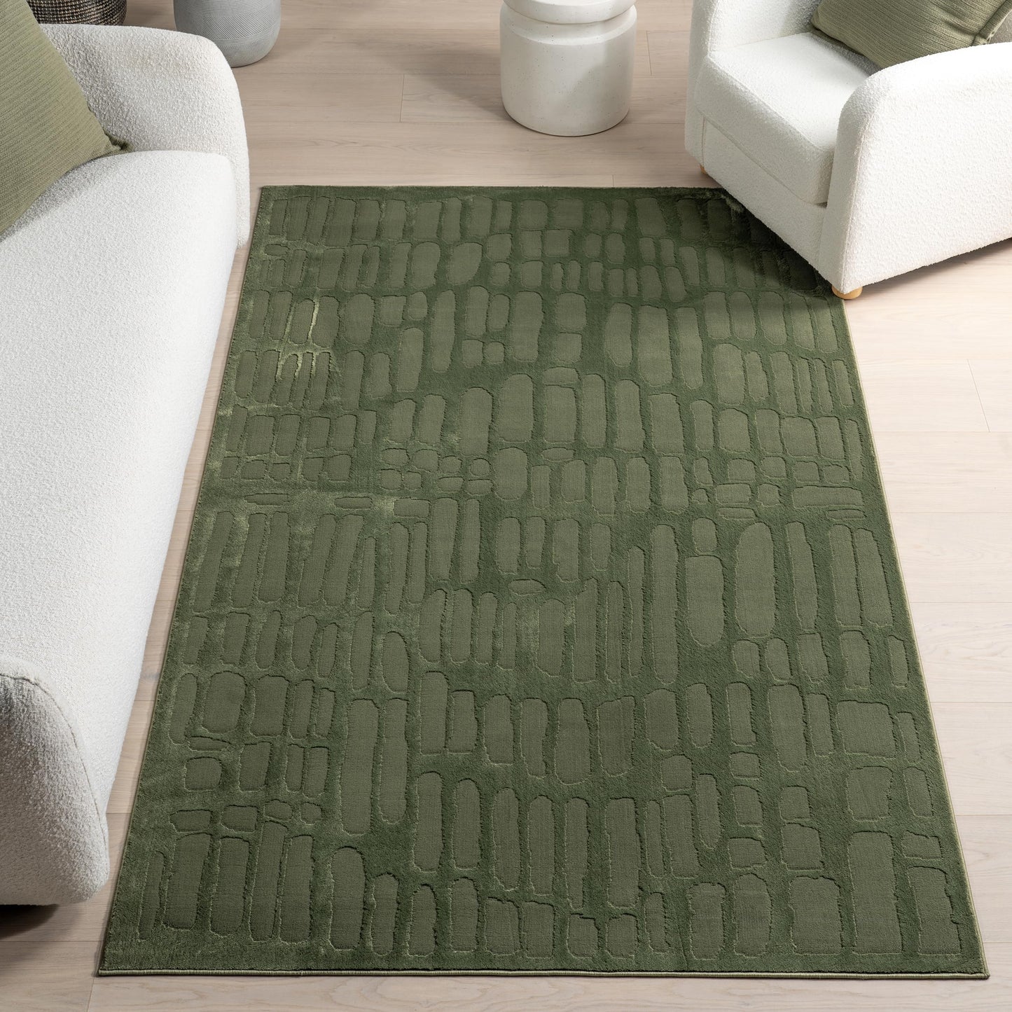 nuLOOM Belen Forest Green, 4' x 6', Abstract, Recycled Polyester, Soft and Smooth, High Traffic, Stain Resistant, Easy Clean, Durable Washable Area Rug for Bedroom, Living Room, Dining, Foyer