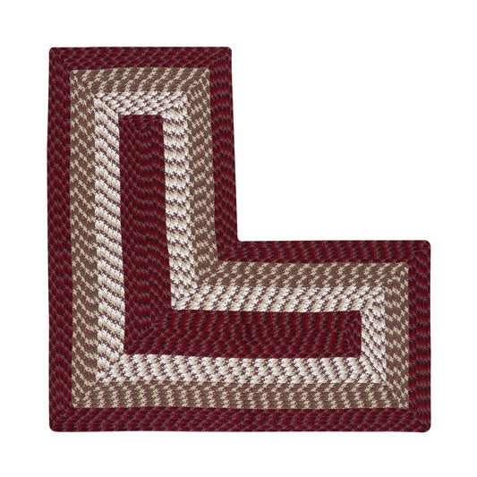 Better Trends Braided-Rugs, Alpine Braid Collection - Durable, Spot Clean, Reversible Indoor Utility-Rug, 100% Polypropylene-Rugs, Vibrant Color, 24" x 68" x 68" L-Shape-Rugs, Burgundy Stripe