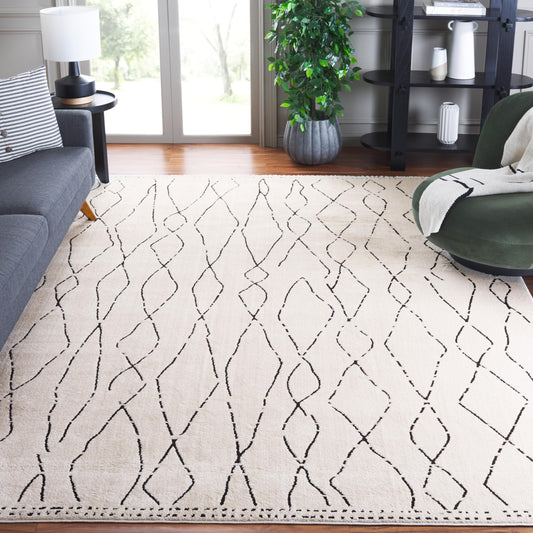 SAFAVIEH Melody Collection Area Rug - 9' x 12', Ivory & Black, Moroccan Boho Design, Non-Shedding & Easy Care, Ideal for High Traffic Areas in Living Room, Bedroom, Dining Room (MEL112B-9)