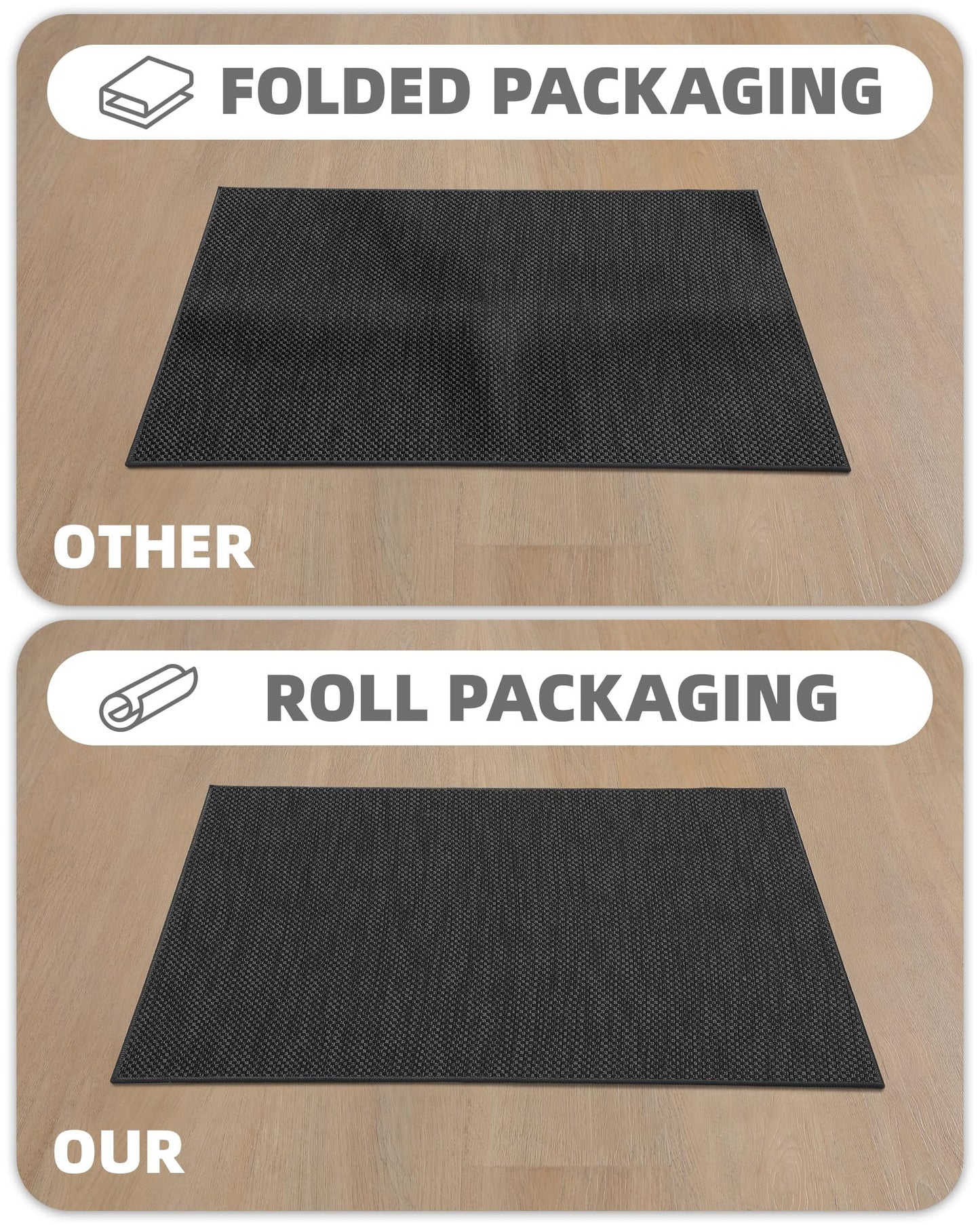 Color&Geometry Kitchen Rugs and Mats Non Slip Washable, Absorbent Kitchen Mats Woven Runner Rug Easy to Clean Kitchen Floor Mats for in Front of Sink, Laundry Room, Hallway, 17”x47”, Dark Grey