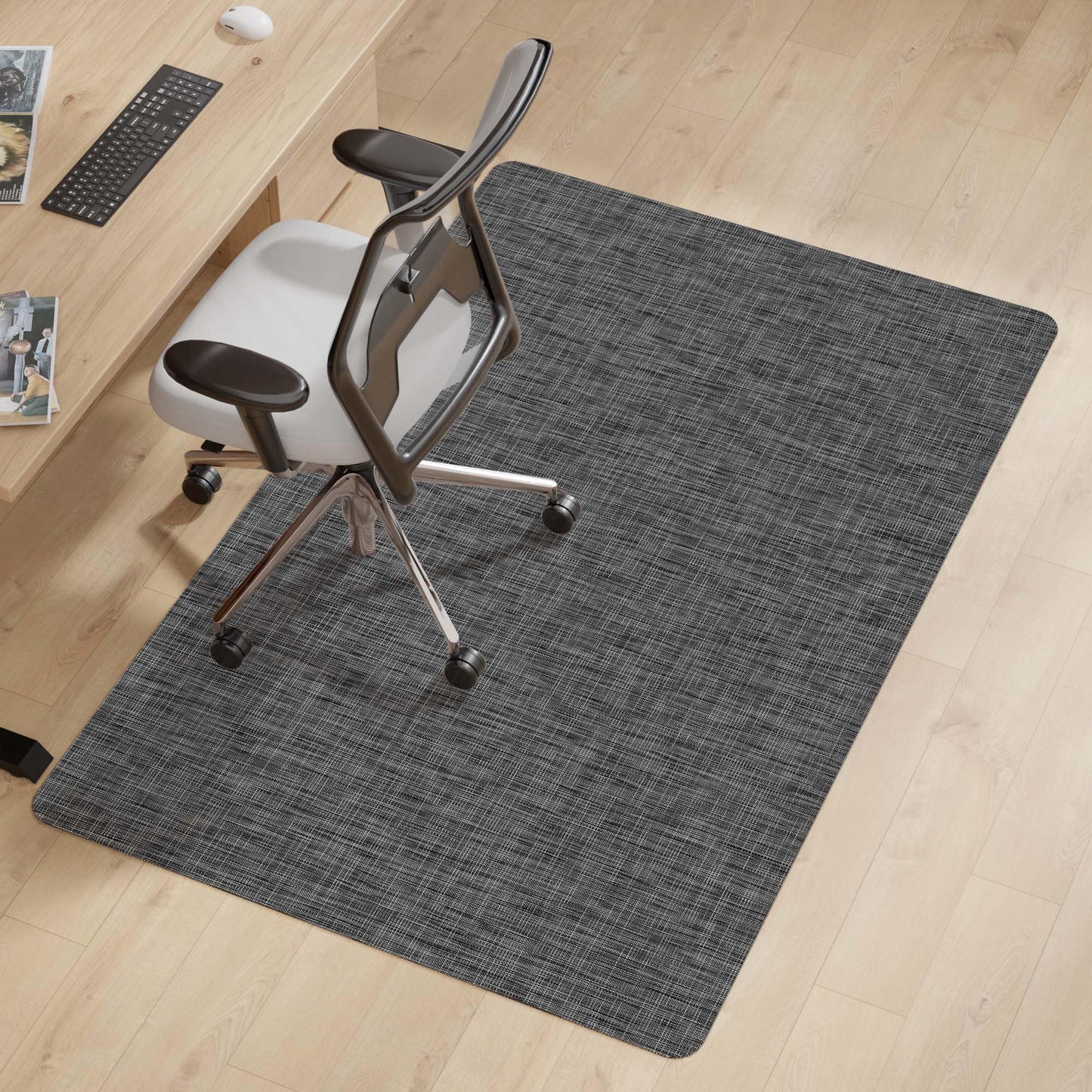 Naturei Office Chair Mat for Hardwood & Tile Floor, 30" x 48" Anti-Slip Desk Chair Mat, Easy Glide Floor Protector for Rolling Chairs, Floor Mat for Office Chair for Home Office (Dark Gery)