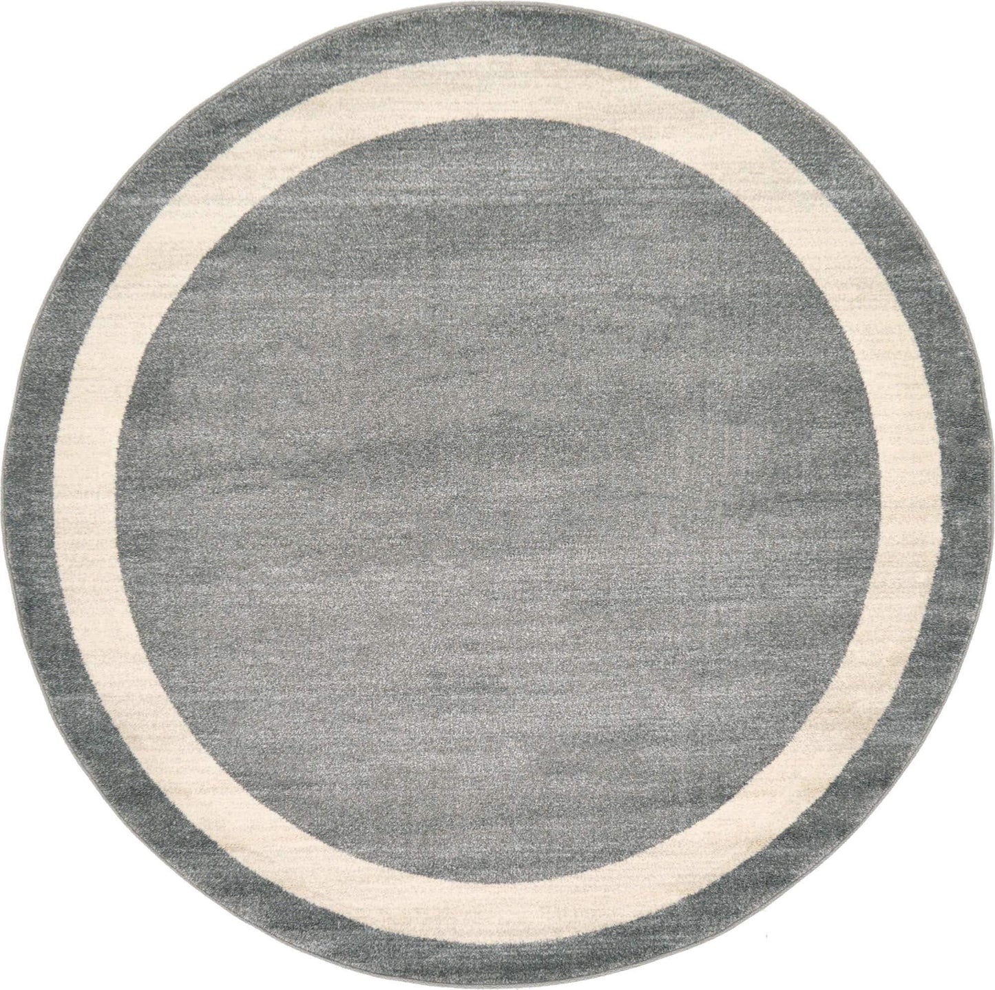 Unique Loom Del Mar Collection Area Rug - Maria (6' 1" Round, Gray/ Ivory)
