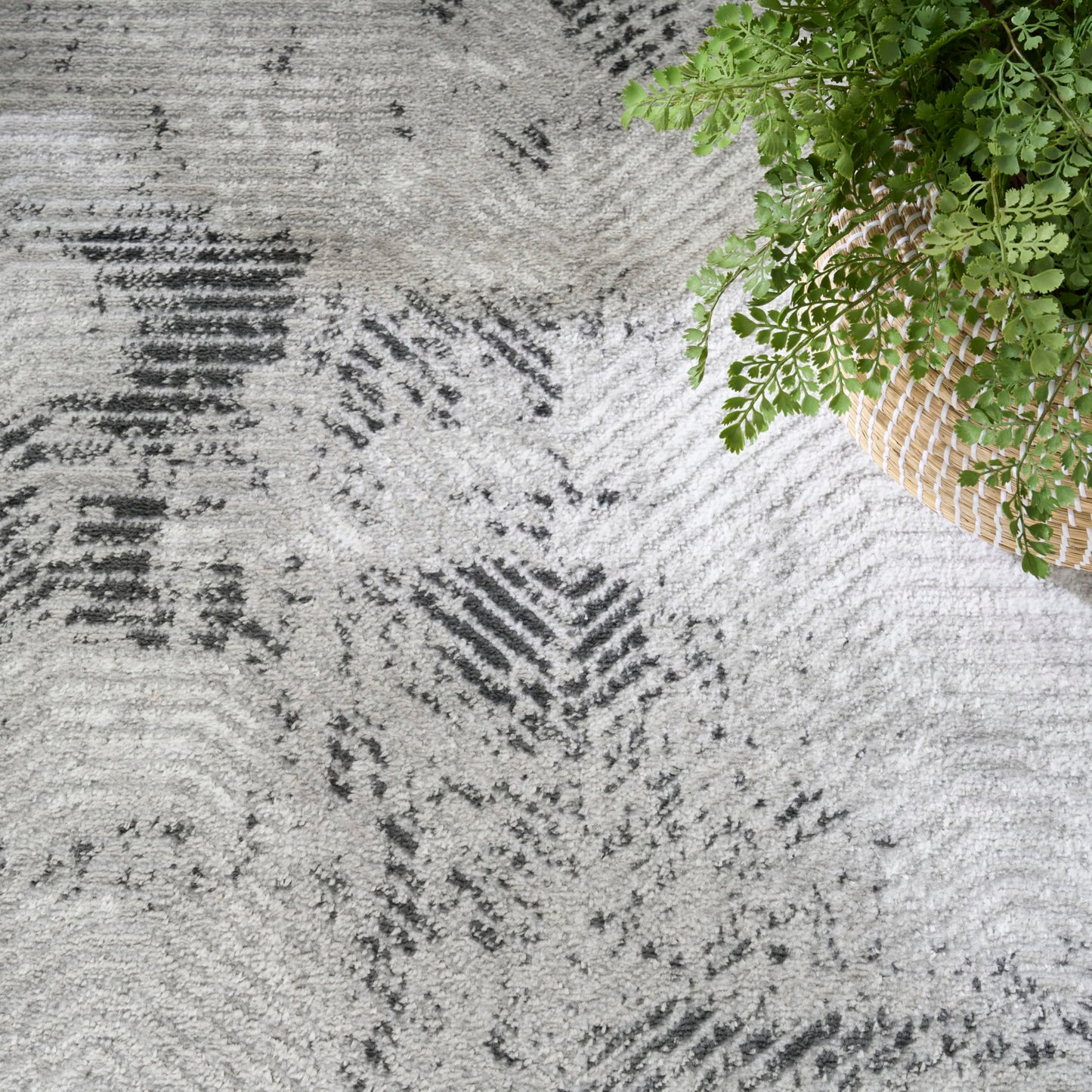 Nourison Home Dekor Grey Charcoal 5'3" x 7' Area Rug - Easy Clean, Non Shedding, Bed Room, Living Room, Dining Room, Kitchen (5' x 7')
