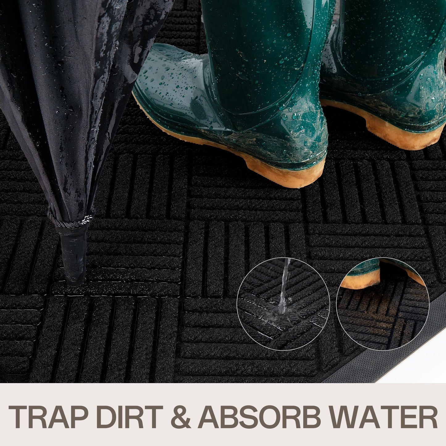 Amyracel Front Door Mat 36x72, Heavy Duty Commercial Floor Mat, All-Weather Waterproof Dirt Trapper Doormat for Indoor Outdoor Entryway, Low-Profile, Fade Resistant, Non-Slip, Easy Clean