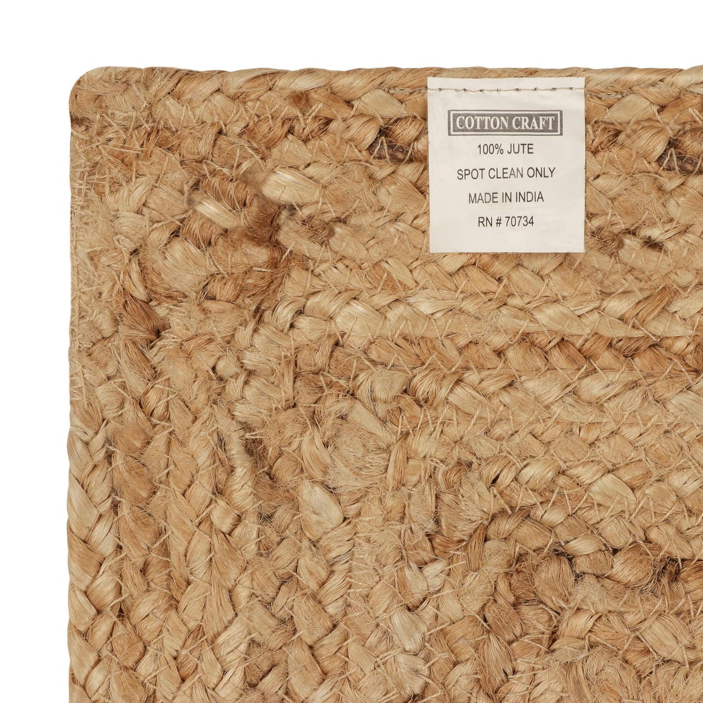 COTTON CRAFT Jute Rug - Braided 100% Jute Door Mat - Woven Neutral Reversible Small Rug - Entryway Kitchen Living Room Bedroom Bathroom Farmhouse Rustic Boho Door Mat Throw Carpet - 22x34 - Natural