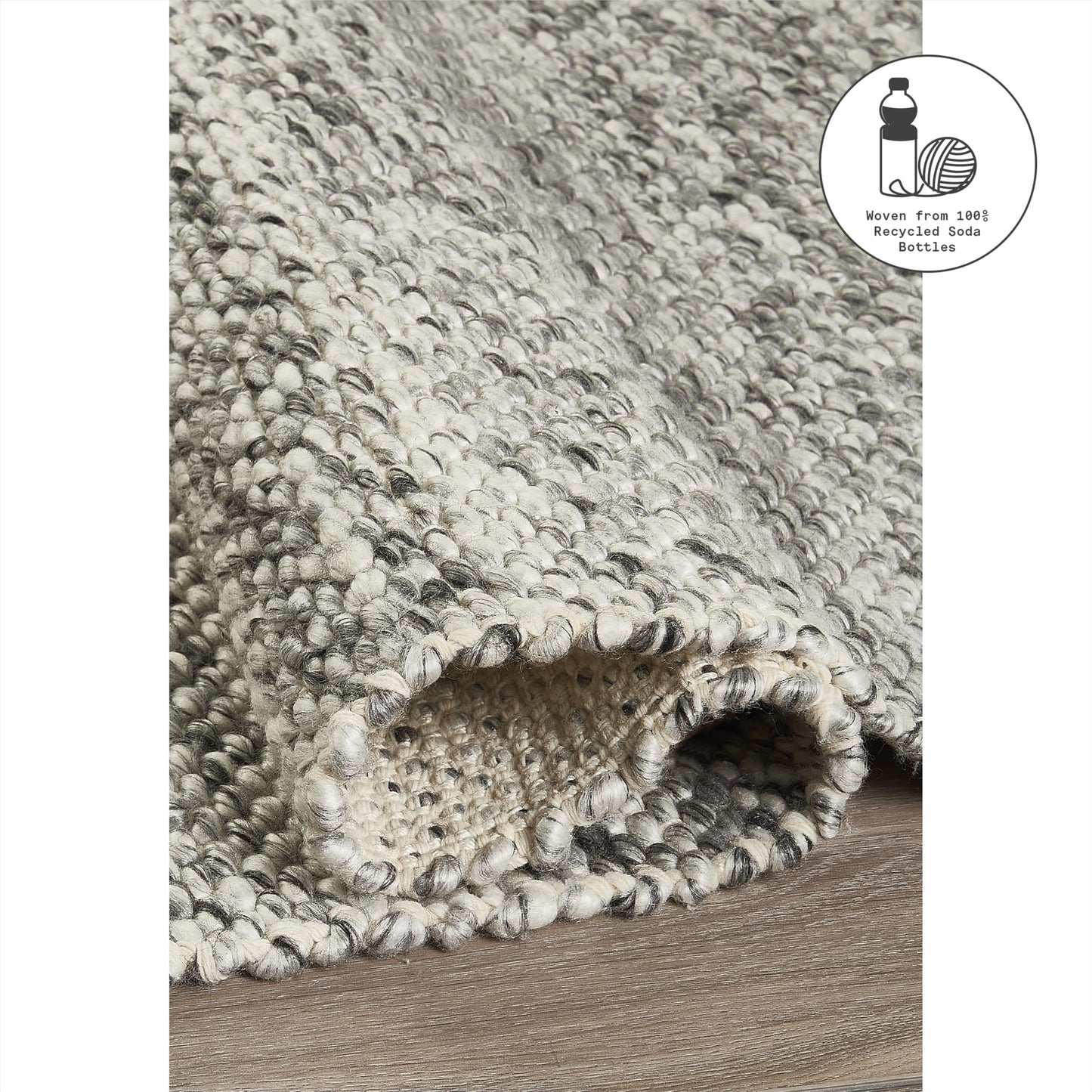 Fab Habitat Machine Washable Area Rug - Hand Woven, Stain Resistant, Pet Friendly - Premium Recycled Polyester Yarn - Solid - Kitchen, Bathroom - Biltmore - Natural - 2 x 3 ft