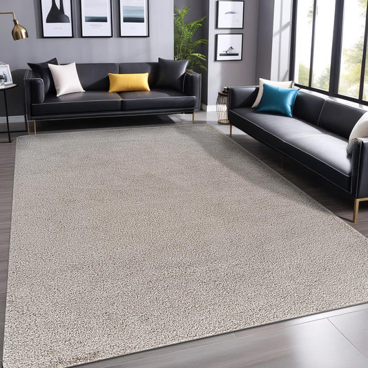 Luul Home Non Slip Solid Area Rug Gray 5x7 Rubber Back Soft Rugs for Living Room Kitchen Bedroom and Hallway Stain Resistant Washable Easy Cleaning Non Shedding Carpet Gray 5 x 7