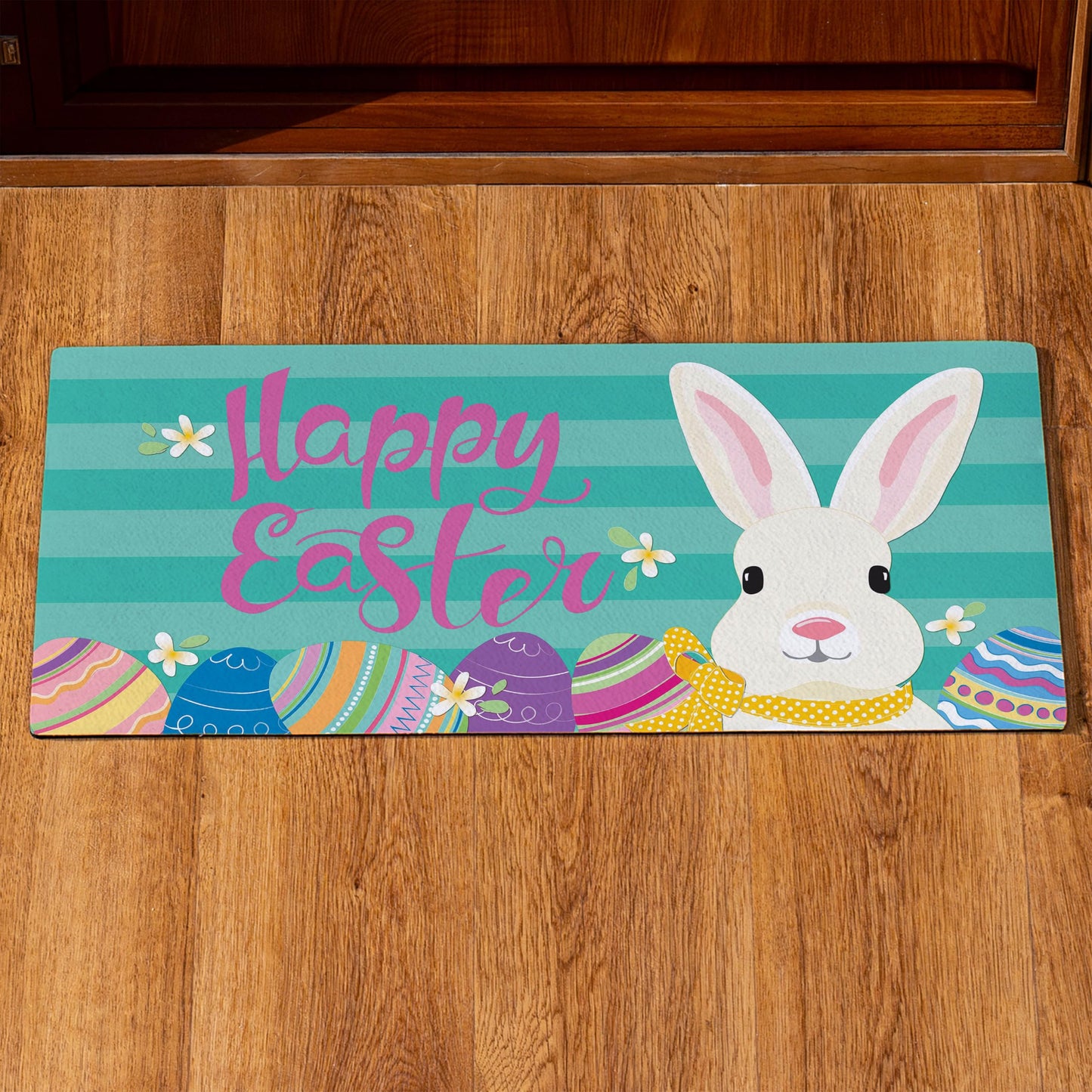 Evergreen Sassafras Easter Bunny Switch Mat Inserts, Interchangeable Front Door Mat Outdoor Entrance, Indoor Door Mats for Entryway, 22 x 10 Inches Sassafras Doormat Inserts