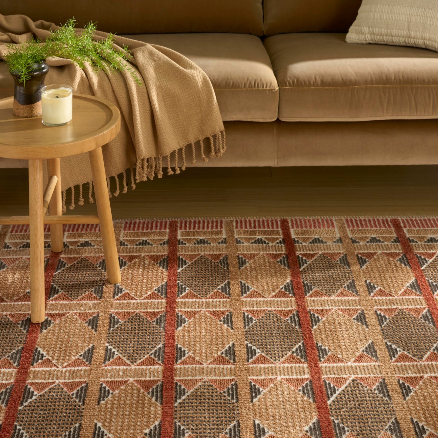Nourison Home Nordic Rust Multicolor 8' x 10' Area Rug - Easy Clean, Non Shedding, Bed Room, Living Room, Dining Room, Kitchen (8' x 10')