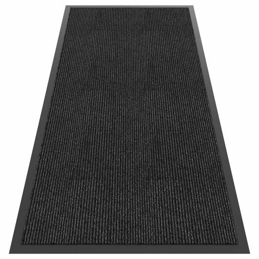 HOMEK Front Door Mat, 4'x8' Indoor Outdoor Door Mat, Commercial Industrial Entrance Doormat, Heavy Duty Welcome Mat, Rubber Backing Non Slip Doormat for Entryway, Grey