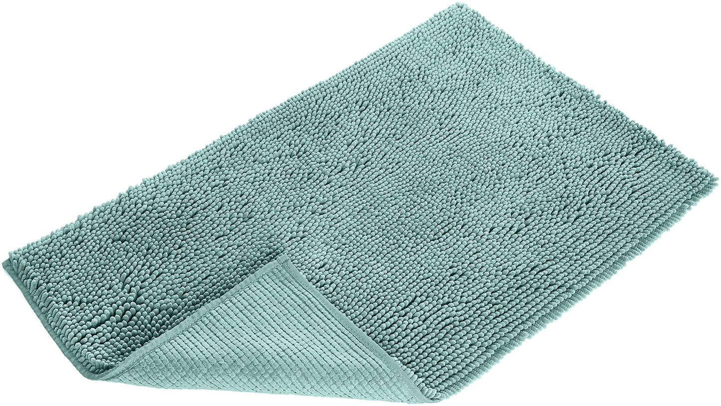 Amazon Basics Bathroom Rugs, Extra Soft Absorbent Shag Bath Rugs, Non-Slip Backing, Quick Drying, Machine Washable, Plush Comfort for Bathroom Floor, Tub and Shower, 21" x 34", Seafoam Green
