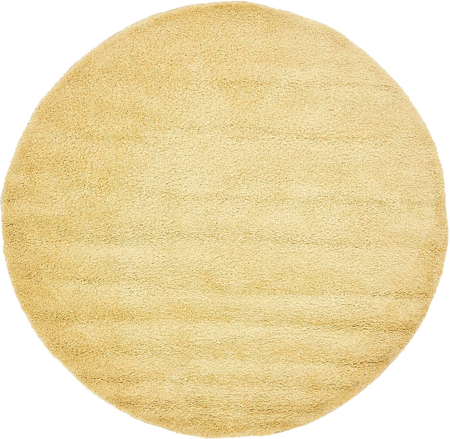 Unique Loom Solo Collection Area Rug - Calabasas (6' 1" Round, Yellow)