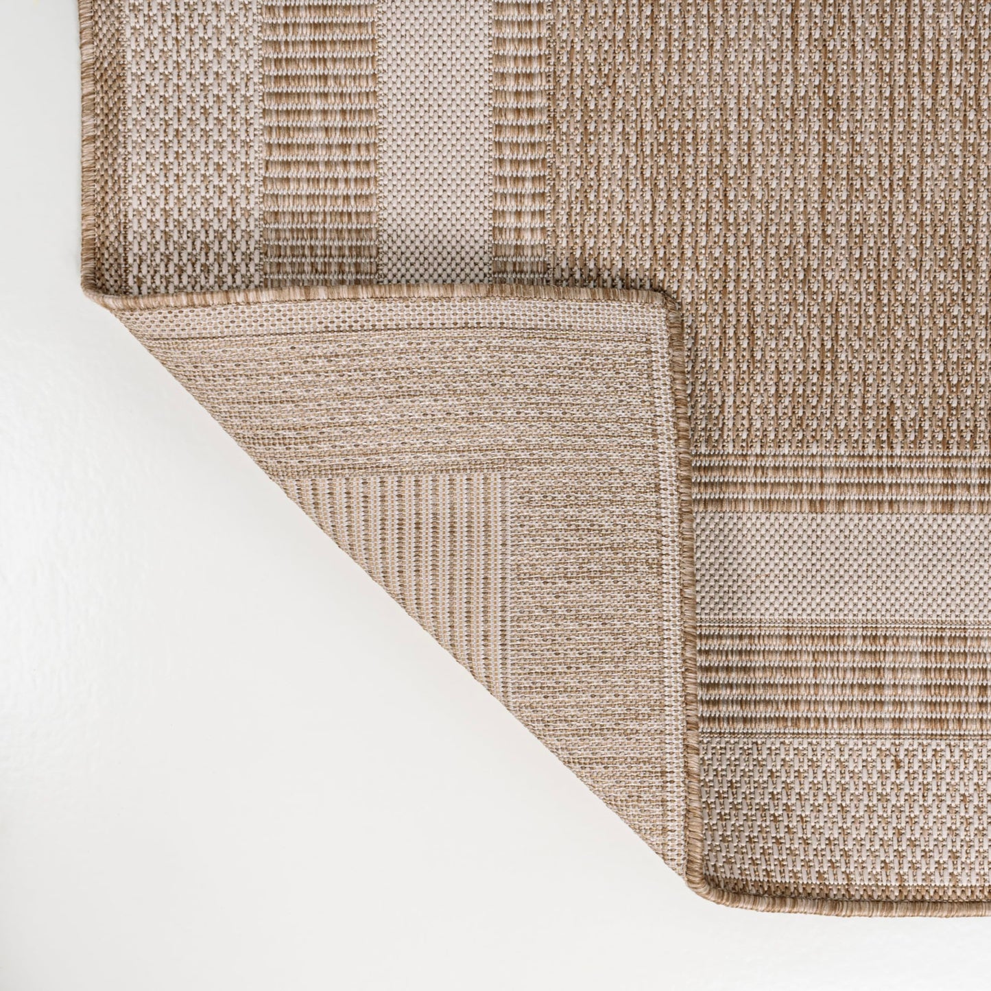 JONATHAN Y 3-Stripe Border Indoor Outdoor Area Rug 3X5 Beige/Cream, Dover Classic for Backyard, Patio, Porch, Easy-Cleaning, High Traffic, Pet-Friendly, Non-Shedding (TSN209A-3)