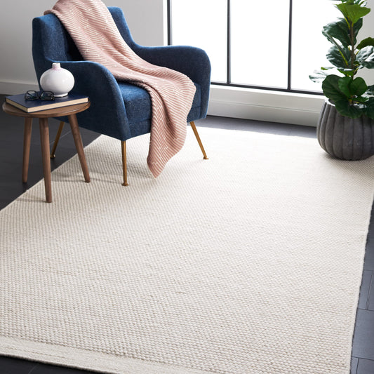 SAFAVIEH Vermont Collection Area Rug - 7' Square, Ivory, Handmade Wool, Ideal for High Traffic Areas in Living Room, Bedroom, Dining (VRM807A-7SQ)