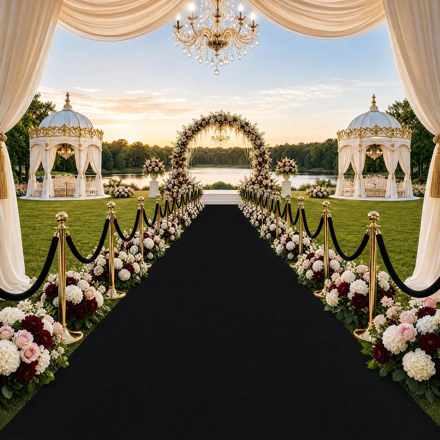Black Carpet Runner Rug for Party and Event, Non-Slip TPR Rubber Backed Aisle Runway red Rug for Step, Proposal & Wedding Christmas Thanksgiving Decorations, Runway Rug for Prom(3 x 10ft, 450 GSM)