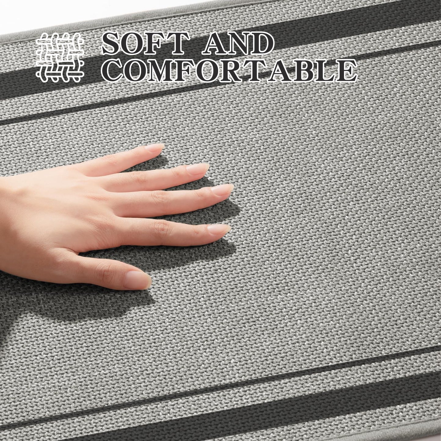 chakme Bathroom Rugs Mat U-Shaped 24x17, Ultra Thin Non Slip Bath Mat Small Quick Dry Absorbent Bath Mat for Bathroom Floor, (Dark Grey, U-24"x17")