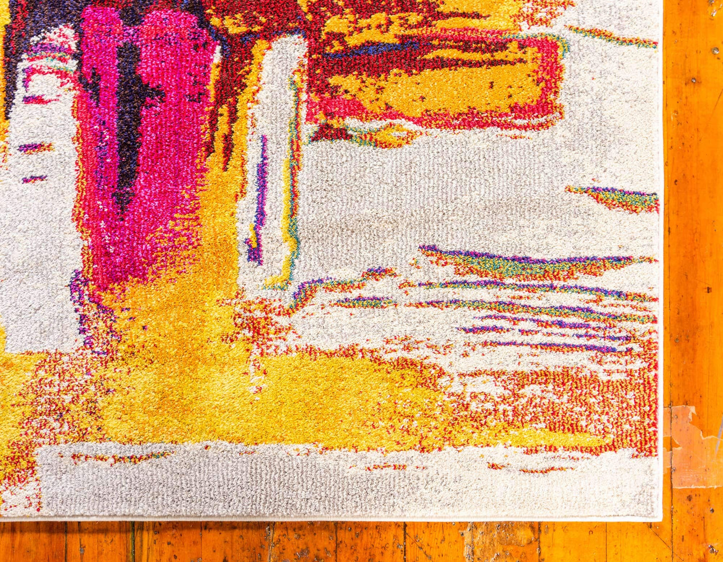 Unique Loom Estrella Collection Bright Colors, Geometric, Abstract, Modern Area Rug (6' 0 x 9' 0 Rectangular, Beige/Yellow)