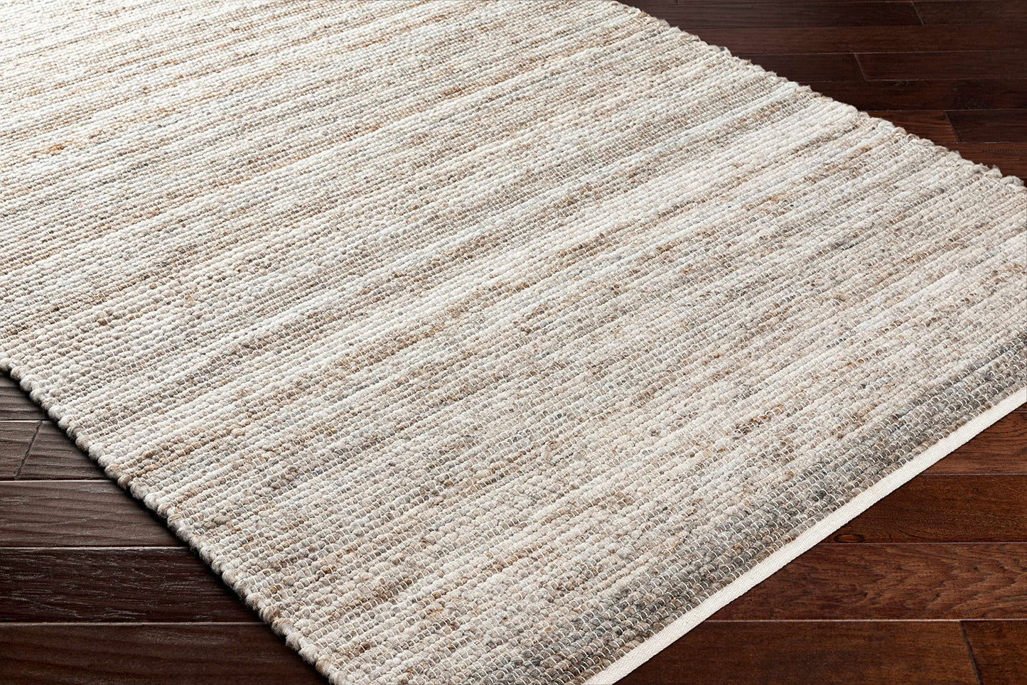 Hauteloom Banjo Recycled Material Living Room, Bedroom Area Rug - Traditional Transitional - Gray, Light Gray, Medium Gray - 2' x 3'