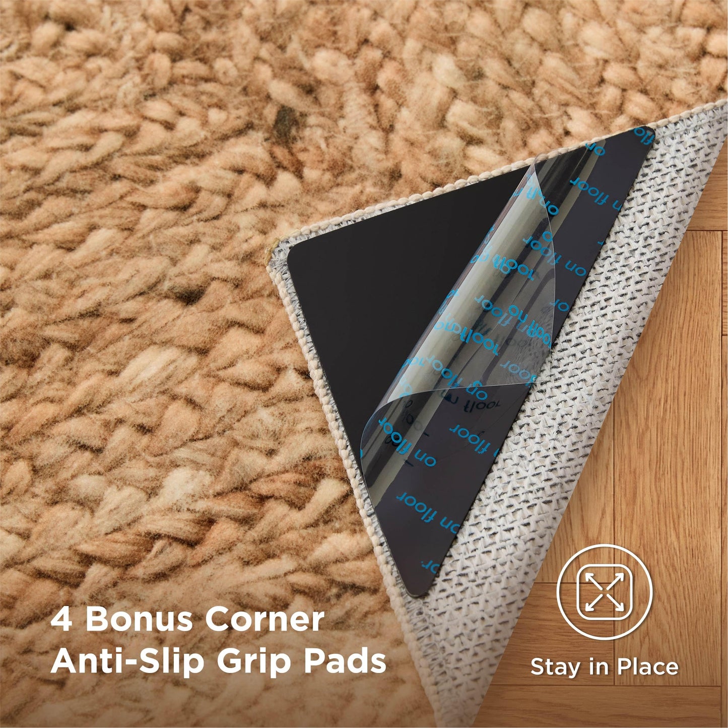 Bedsure 5x7 Printed Jute-Look Rug for Living Room, Machine Washable Rugs, Jute-Look Rug, Non-Slip Backing, Non-Shedding