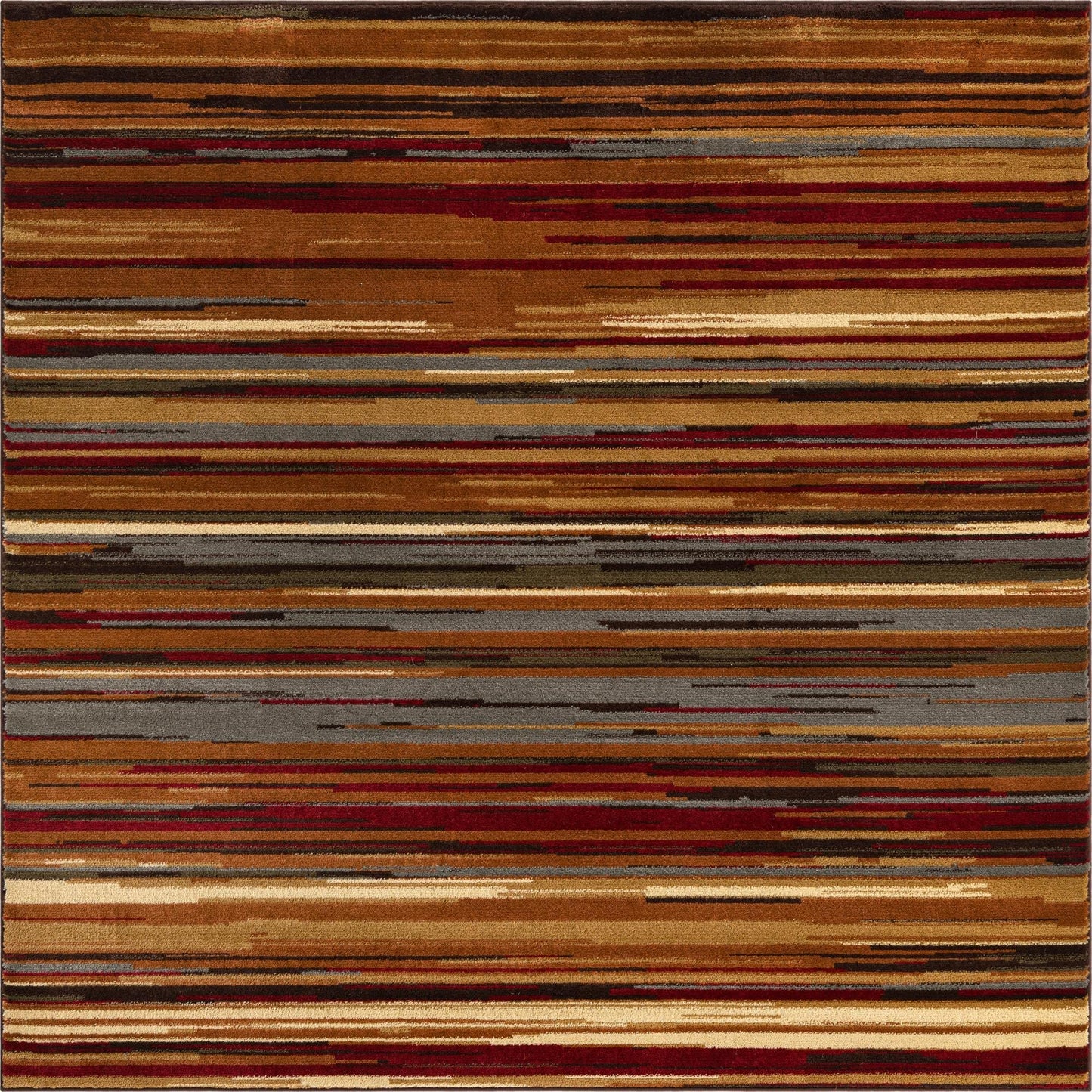 Unique Loom Barista Collection Area Rug - Icatu (5' 4" Square, Beige/Brown)