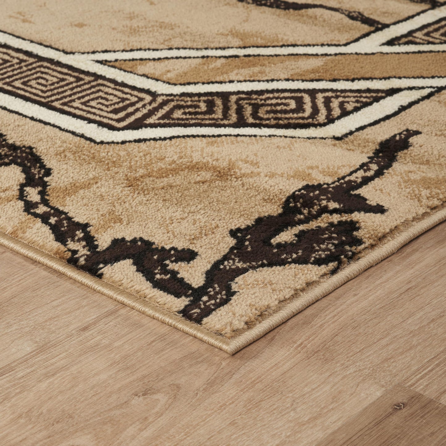 GLORY RUGS Area Rug Modern 5x7 Brown Beige Black Cream Marble Soft Contemporary Floor Carpet with Premium Fluffy Texture for Indoor Living Dining Room and Bedroom Area
